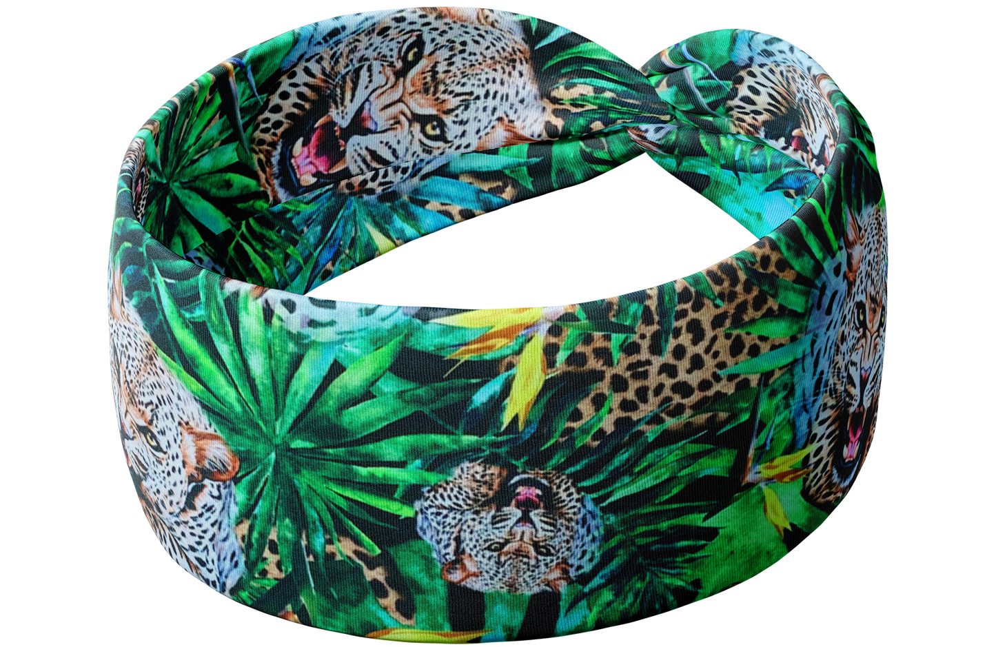 Jungle in White knotted Headband