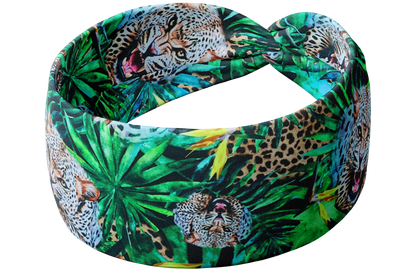 Jungle in White knotted Headband