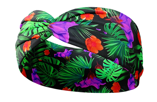 Jungle in Black knotted Headband