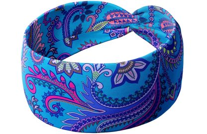 Turquoise Paisley knotted Headband